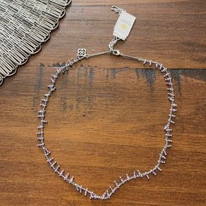 Kendra Scott Jenna silver choker w/purple NWT